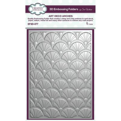 Creative Expressions &amp; Sue Wilson - 3D Embossing Folder - Art Deco Arches - EF3D-077 - 5&quot; x 7&quot;