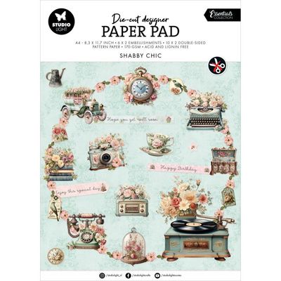 Studio Light Co - Die Cut designer pad - Shabby Chic - NR.169 - 16 sheets
