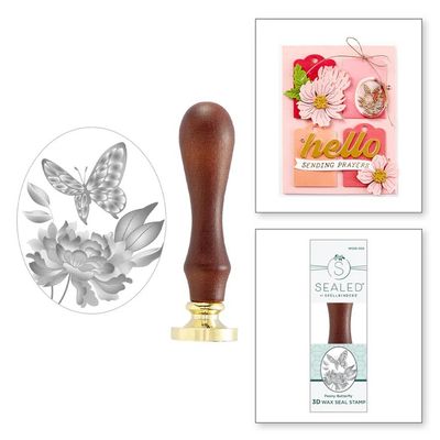 Spellbinders Paper Arts - Wax Seals - Peony Butterfly - WSD-003