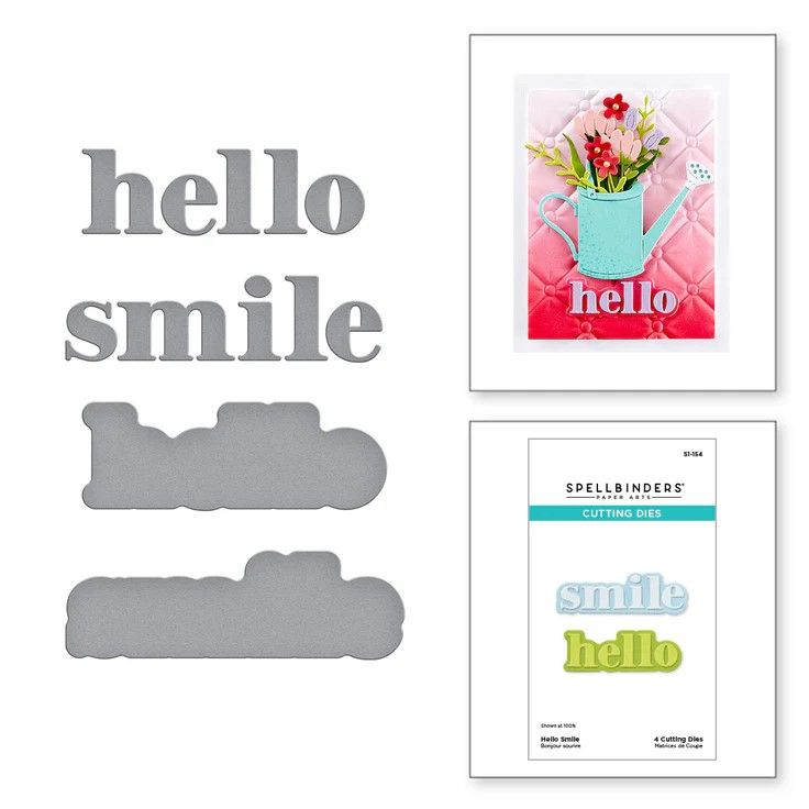 Spellbinders Paper Arts - Out &amp; About Collection - Hello Smile - Die Set - S1-154