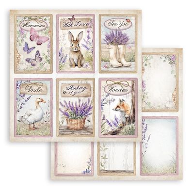 Stamperia - Romance Series - Lavender Collection - 12 x 12 Single Sheet - 6 Card Sheet - SBB1004