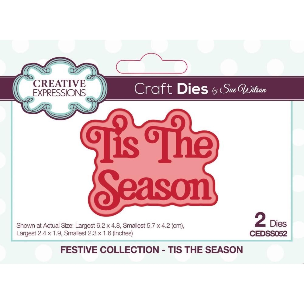 Creative Expressions &amp; Sue Wilson - Shadowed Sentiment Die - Mini Expression - Tis The Season - CEDSS052 - 2 pcs
