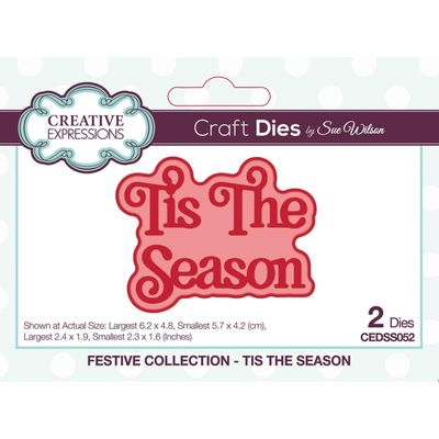 Creative Expressions &amp; Sue Wilson - Shadowed Sentiment Die - Mini Expression - Tis The Season - CEDSS052 - 2 pcs