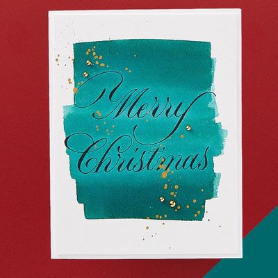 Spellbinders Paper Arts - Betterpress - Press Plate - By Paul Antonio - Copperplate Holiday Collection - Merry Christmas - BP-177
