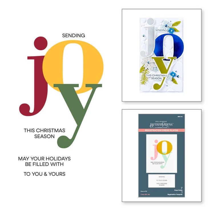Spellbinders Paper Arts - Betterpress - Press Plate - Home For The Holidays Collection  - Joy - BPR-014