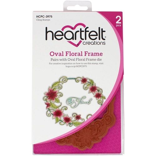 Heartfelt Creations - Oval Floral Frame - Cling Rubber Stamp -  HCPC3975 - 2pcs