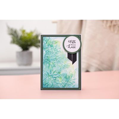Crafters Companion - Flamazing Flamingo - 3D Embossing Folder - Tropical Flora - FLFL-3D-EF5-TF - 5" x 7"