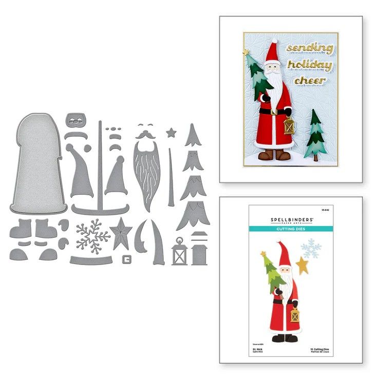 Spellbinders Paper Arts - Home for the Holidays Collection - St Nick - Etched Die Set - S5-642 - 15 pcs