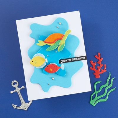 Spellbinders Paper Arts - Tunnel Scapes Collection - Underwater Marine Life - by Vicky Papaioannou - S4-1348 - 11 pcs