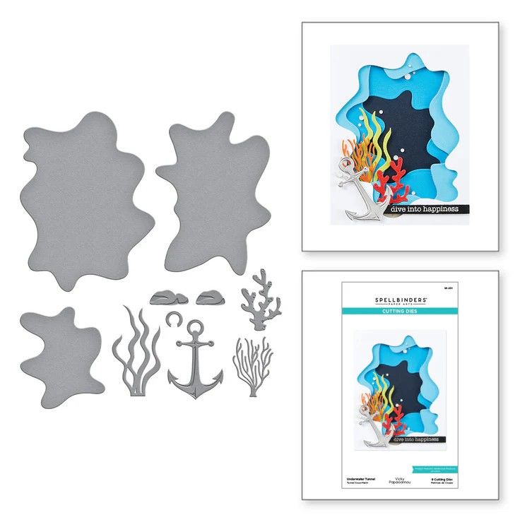 Spellbinders Paper Arts - Tunnel Scapes Collection - Underwater Tunnel - by Vicky Papaioannou - Etched Die Set - S6-235 - 10 pcs