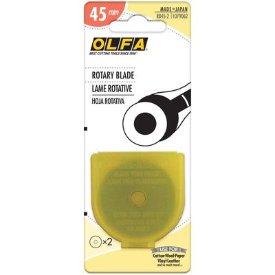 OLFA - Standard Rotary Cutter - Replacement Blades - Suits RTY-1 - RB45-2 - 2 pack