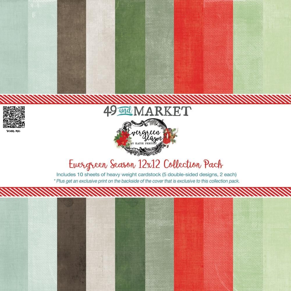49 &amp; Market - Evergreen Season Collection - 12 x 12 Paper Pack - Foundations - ES28263 - 10 sheets