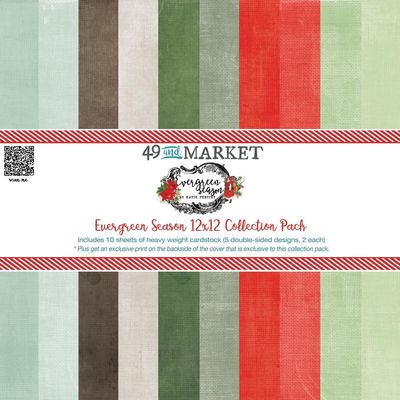 49 &amp; Market - Evergreen Season Collection - 12 x 12 Paper Pack - Foundations - ES28263 - 10 sheets