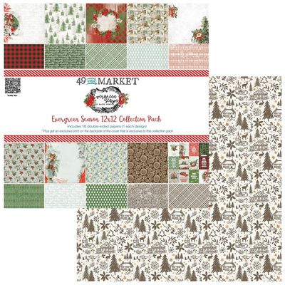 49 &amp; Market - Evergreen Season Collection - 12 x 12 Paper Pack - ES28256 - 10 sheets