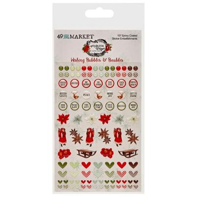 49 &amp; Market - Evergreen Season Collection - Wishing Bubbles - Epoxy Stickers - ES28584 - 107 pcs