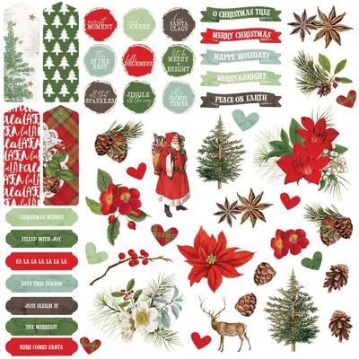 49 &amp; Market - Evergreen Season Collection - Chipboard Set - ES28546 - 60 pcs