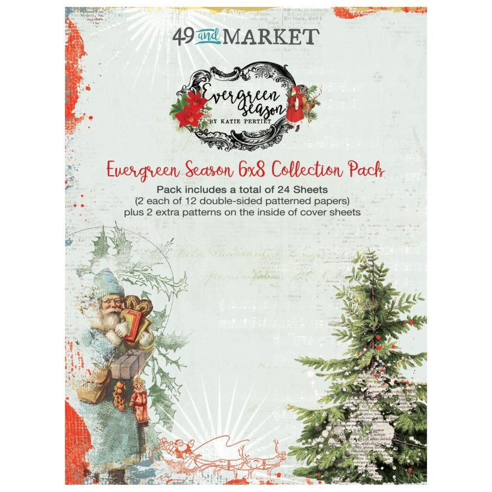 49 &amp; Market - Evergreen Season Collection - 6&quot; x 8&quot; Paper Pad - ES28270 - 24 sheets