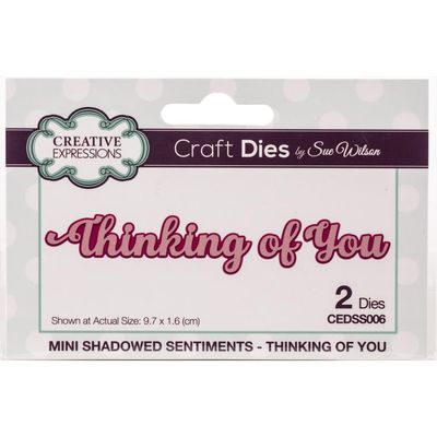 Creative Expressions &amp; Sue Wilson - Shadowed Sentiment Die - Thinking of You - CEDSS006 - 2pcs