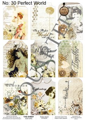 3 Quarter Designs - Tag Sheet - A4 - Perfect World - TAG030