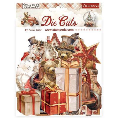 Stamperia - Gear Up For Christmas Collection - Die Cuts - Chipboard - DFLDC102