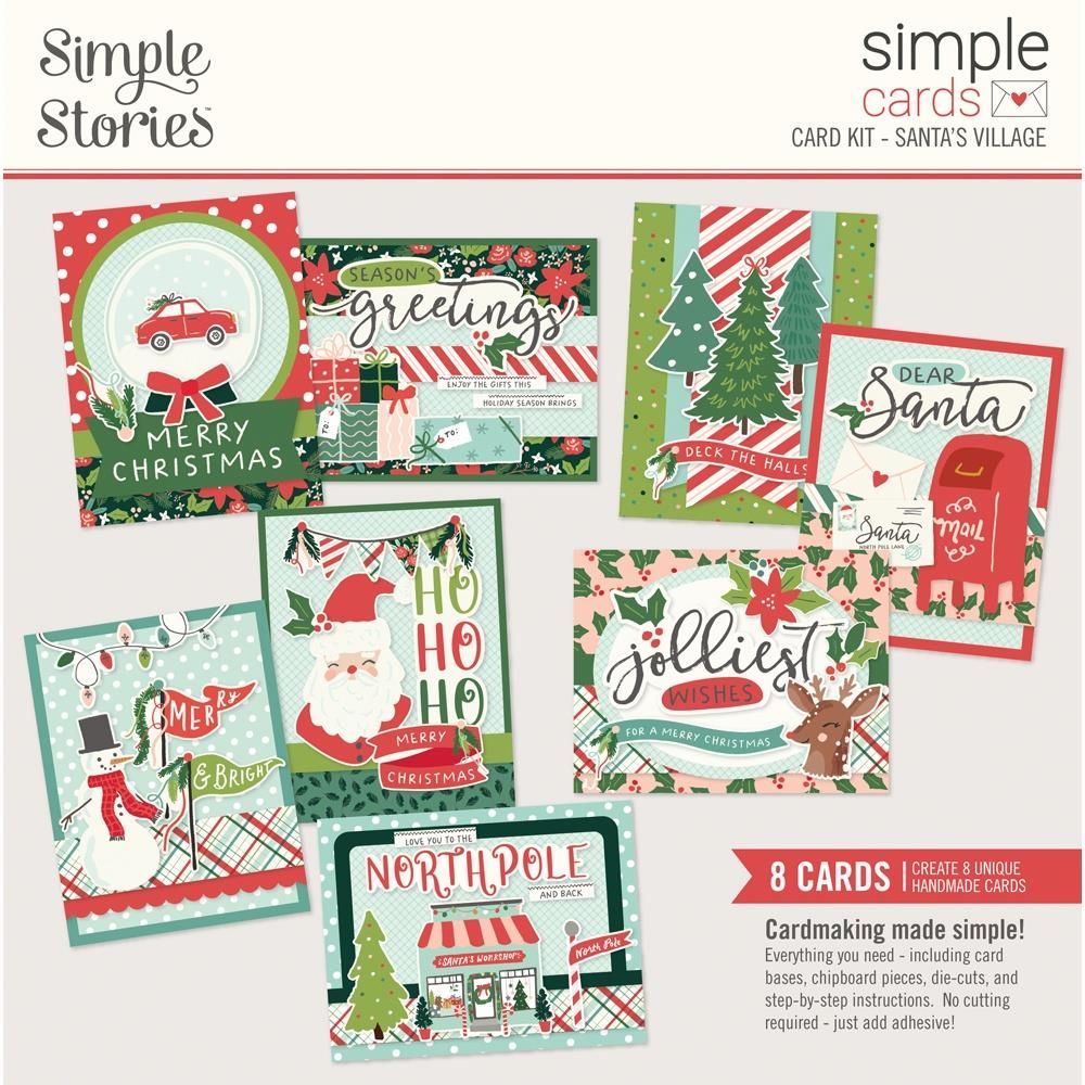 Simple Stories - Santa&#39;s Village Collection - Card Kit - SV23030 - Makes 8 Cards