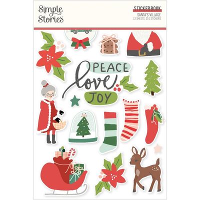 Simple Stories - Santa&#39;s Village Collection - Sticker Book - SV23022 - 251 pcs