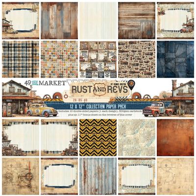 49 &amp; Market - Rust &amp; Revs Collection - 12 x 12 Paper Pack - RAR28980 - 10 Sheets