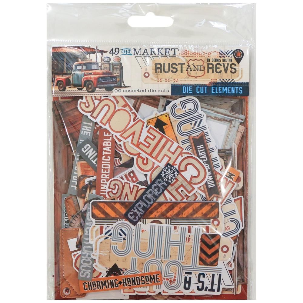 49 &amp; Market - Rust &amp; Revs Collection - Ephemera - RAR29123 - 99 pcs