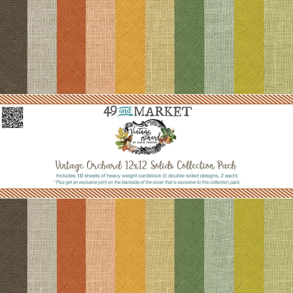 49 &amp; Market - Vintage Orchard Collection - 12 x 12 Paper Pack -  Solids - VO28638 - 10 Sheets