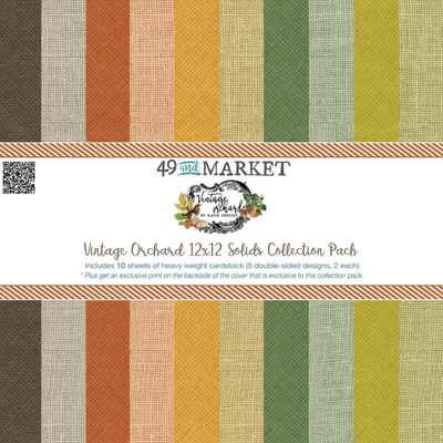 49 &amp; Market - Vintage Orchard Collection - 12 x 12 Paper Pack -  Solids - VO28638 - 10 Sheets
