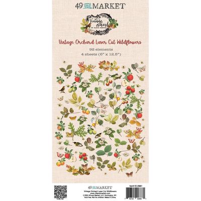 49 &amp; Market - Vintage Orchard Collection - Laser Die Cuts - Wildflowers - VO 28881 - 92 pcs