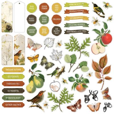 49 &amp; Market - Vintage Orchard Collection - Chipboard Set - VO28928 - 59 pcs