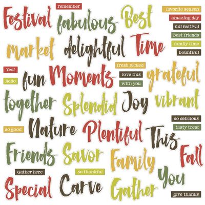 49 &amp; Market - Vintage Orchard Collection - Chipboard Word Set - VO28935 - 42 pcs