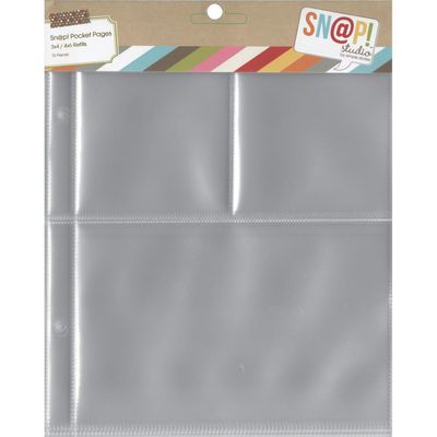 Simple Stories - Sn@p Album - to Suit 6" x 8" Binders  - Page Protectors -  4" x 6" &amp; 3" x 4" Mix - 2005 - 10 pcs