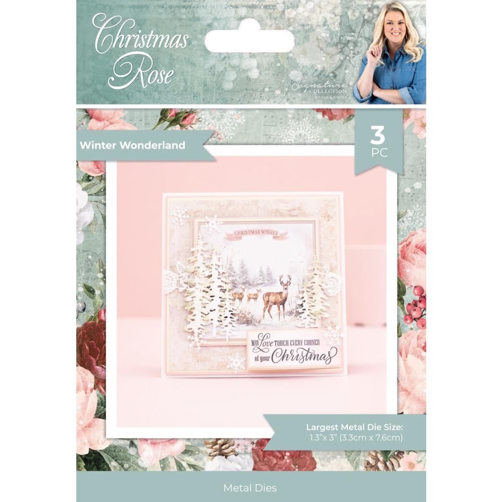 Crafters Companion - Signature Series by Sara Davies - Christmas Rose Collection - Winter Wonderland Metal Die Set - SCRMDWIWO - 3 pcs