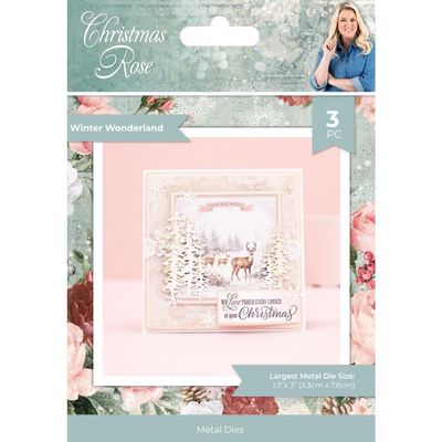 Crafters Companion - Signature Series by Sara Davies - Christmas Rose Collection - Winter Wonderland Metal Die Set - SCRMDWIWO - 3 pcs