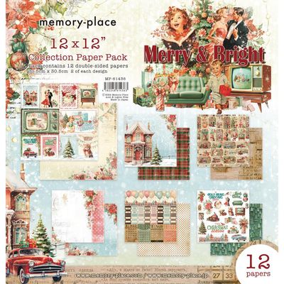 Memory Place - Merry &amp; Bright Collection - 12 x 12 Paper Pack - MP-61436 - 12 Sheets