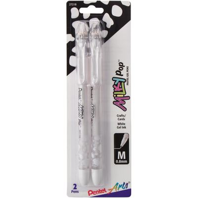 Pental - Gel Pens - Milky Pop - White - K98PABP2W - 2 pack