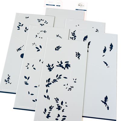 PinkFresh Studio - Magical Holiday Collection - Deck The Halls - Layered Stencil Set- 251324 - 6 pcs