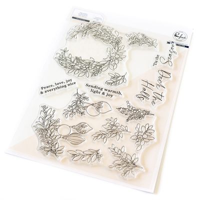 PinkFresh Studio - Magical Holiday Collection - Deck The Halls - Clear Polymer Stamp Set - 6&quot; x 8&quot; - 251124 - 2pcs