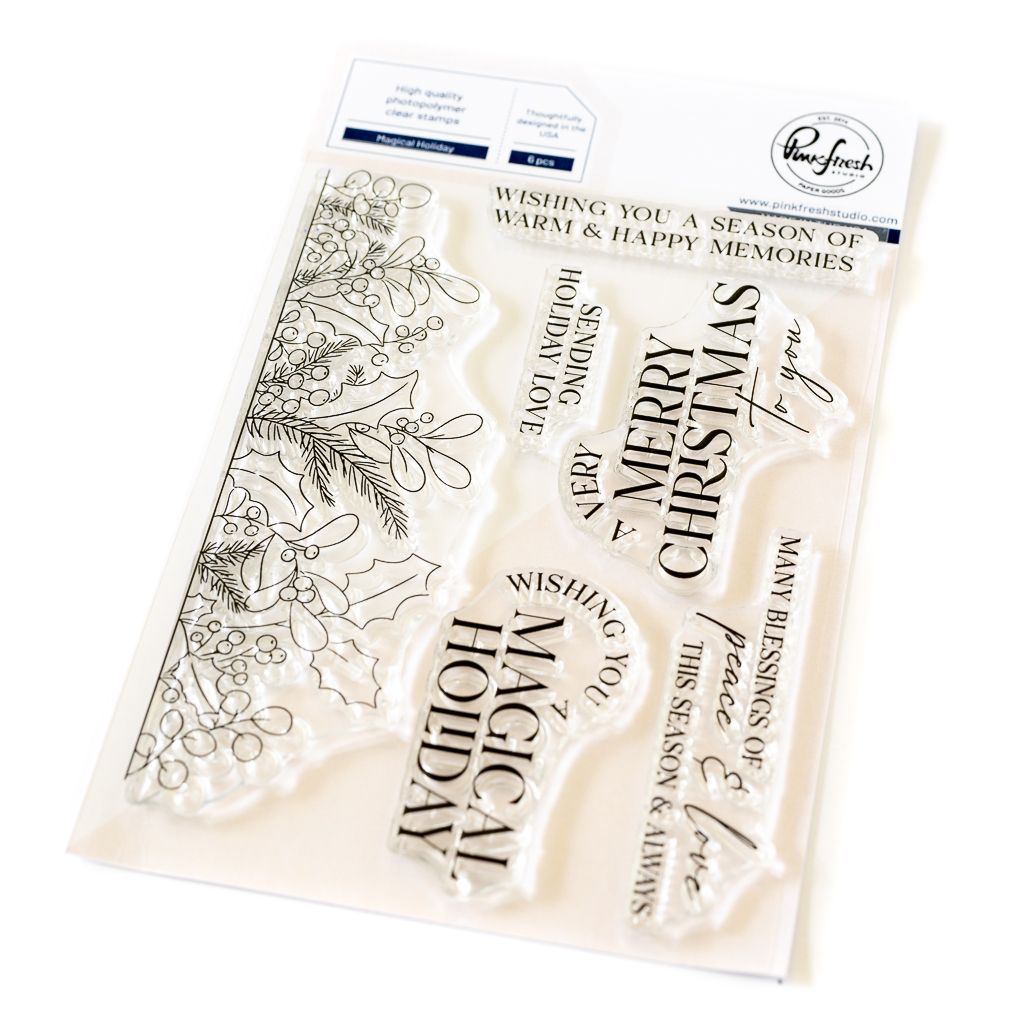 PinkFresh Studio - Magical Holiday Collection - Magical Holiday - Clear Polymer Stamp Set - 4&quot; x 6&quot; - 251624 - 2pcs