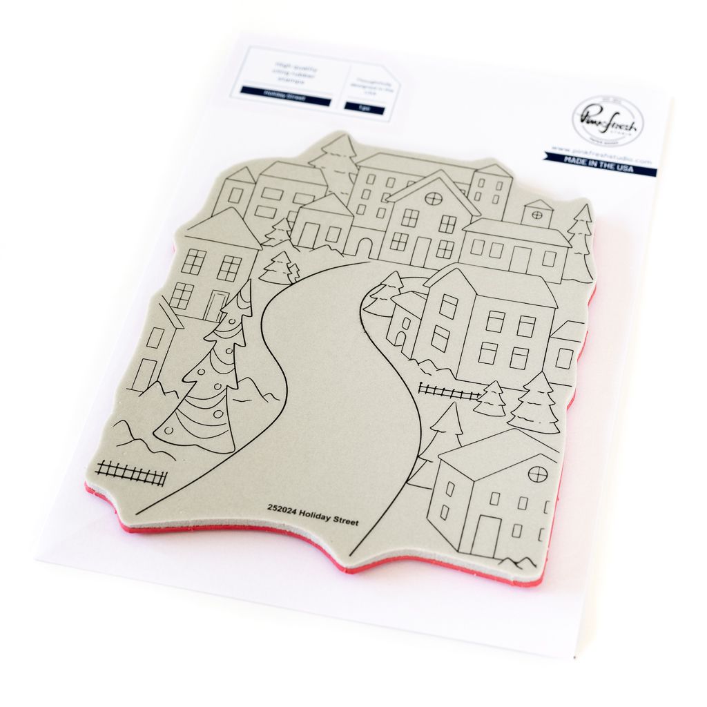 PinkFresh Studio - Magical Holiday Collection - Holiday Street - Rubber Cling Stamp - 252024 - 1pce