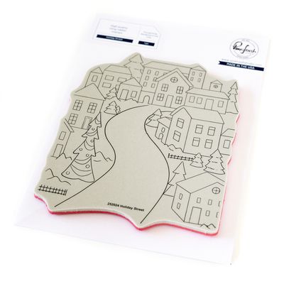 PinkFresh Studio - Magical Holiday Collection - Holiday Street - Rubber Cling Stamp - 252024 - 1pce