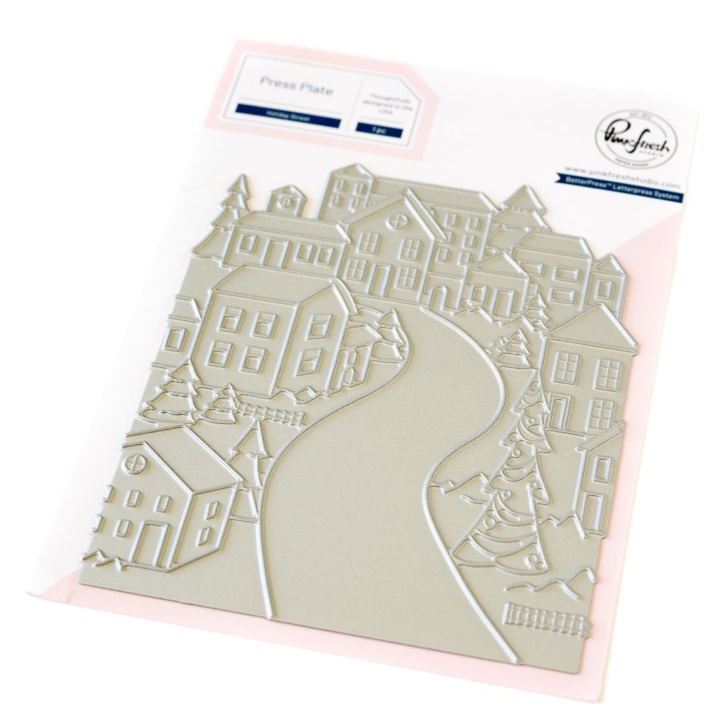 PinkFresh Studio - Magical Holiday Collection - Holiday Street - Press Plate - 252224 - 1pc