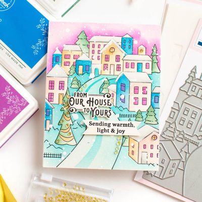 PinkFresh Studio - Magical Holiday Collection - Holiday Street - Press Plate - 252224 - 1pc