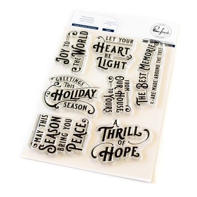 PinkFresh Studio - Magical Holiday Collection - Holiday Greetings Sentiments - Clear Polymer Stamp Set - 4&quot; x 6&quot; - 253124 - 2pcs