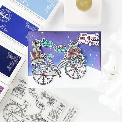 PinkFresh Studio - Magical Holiday Collection - Holiday Greetings Sentiments - Clear Polymer Stamp Set - 4" x 6" - 253124 - 2pcs