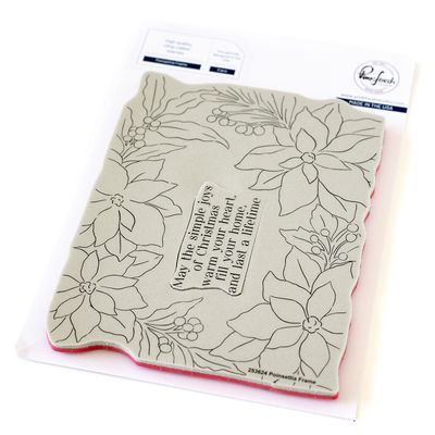 PinkFresh Studio - Magical Holiday Collection - Poinsettia Frame - Cling Rubber Stamp - 4&quot; x 6&quot; - 253624 - 2pcs
