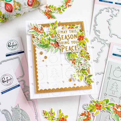 PinkFresh Studio - Cover Plate - Festive Grid Plate - 254624