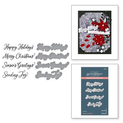 Spellbinders Paper Arts - Betterpress - Press Plates - Home for the Holidays Collection - Sending Joy - BP-204